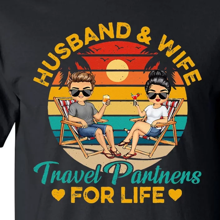 HusbandWife Travel Partners For Life Beach Summer Tan Tall T-Shirt