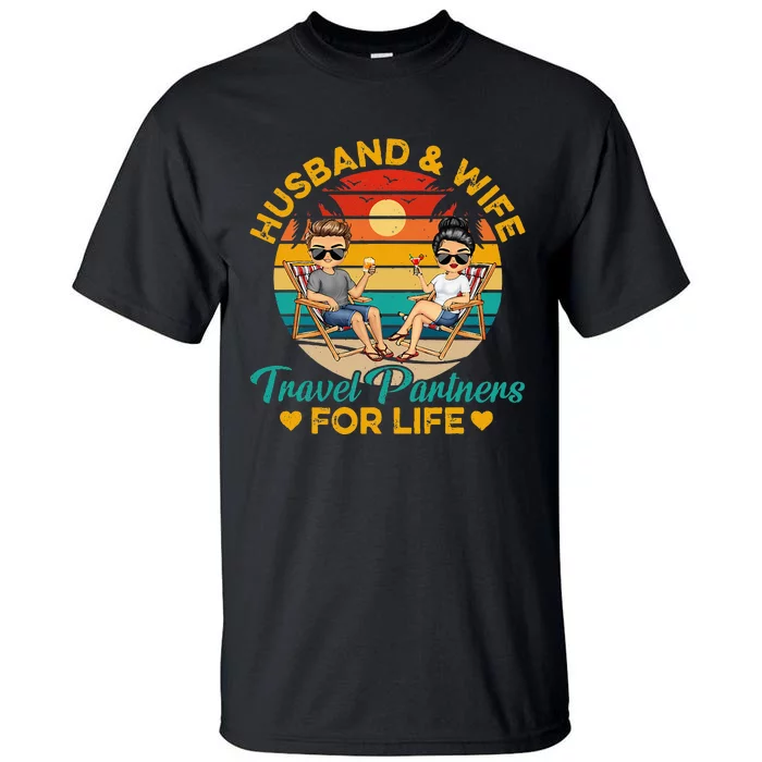 HusbandWife Travel Partners For Life Beach Summer Tan Tall T-Shirt