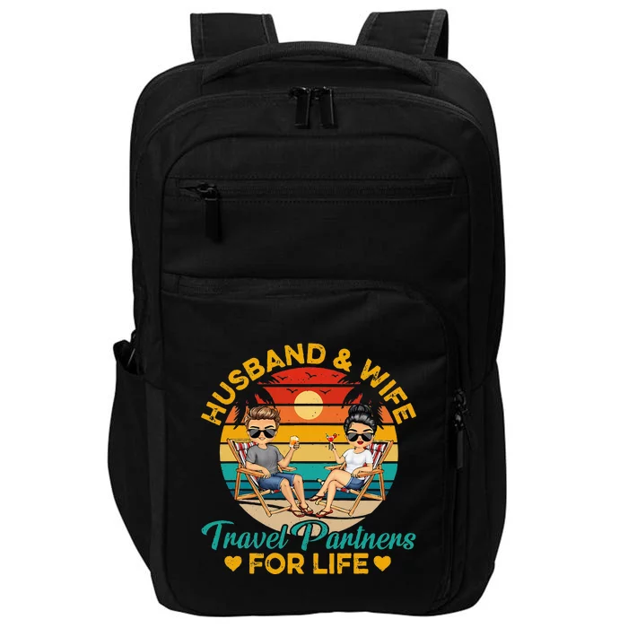 HusbandWife Travel Partners For Life Beach Summer Tan Impact Tech Backpack