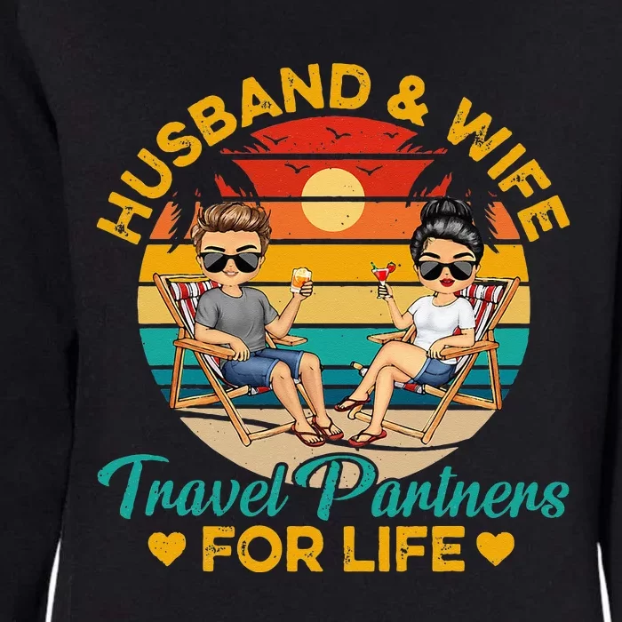 HusbandWife Travel Partners For Life Beach Summer Tan Womens California Wash Sweatshirt