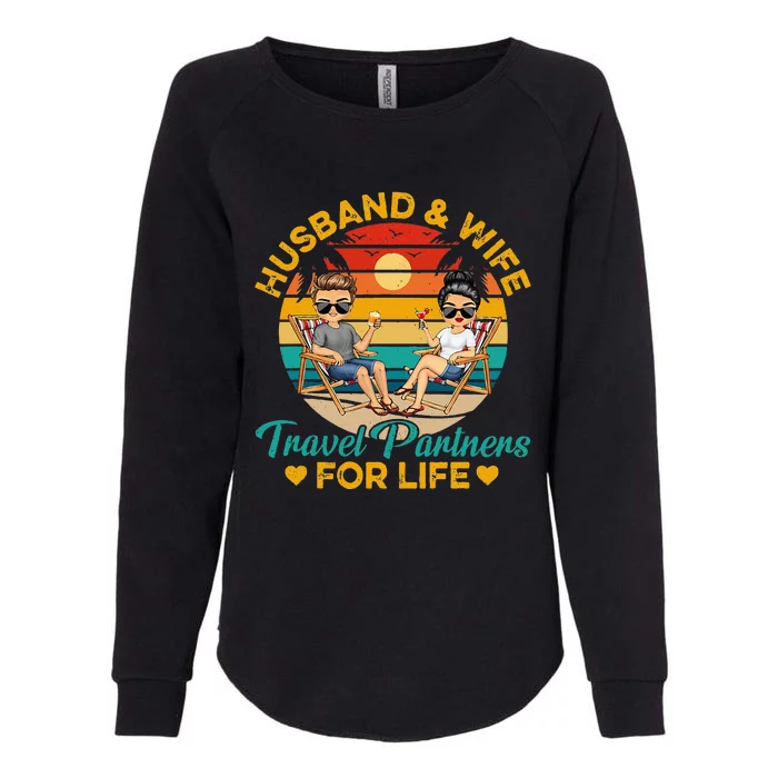 HusbandWife Travel Partners For Life Beach Summer Tan Womens California Wash Sweatshirt