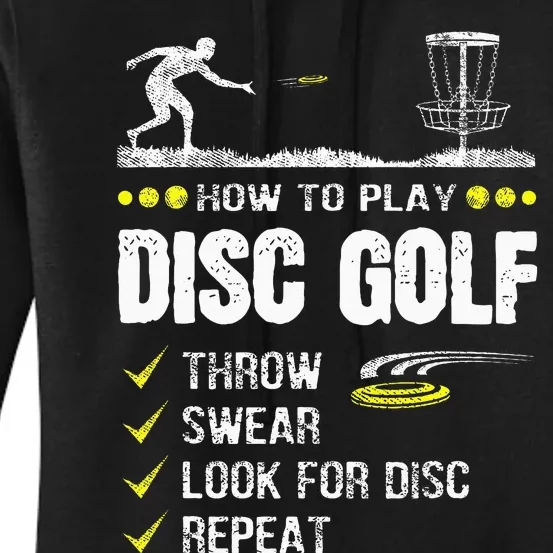 How To Play Disc Golf Frisbee Disc Golfer Humor Disc Golfing Women's Pullover Hoodie