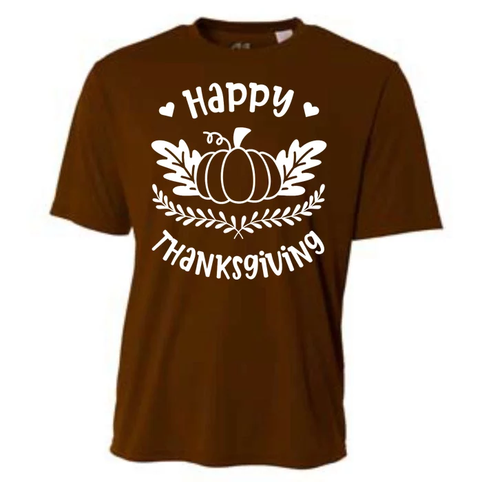 Happy Thanksgiving Pumpkin Cute Cooling Performance Crew T-Shirt