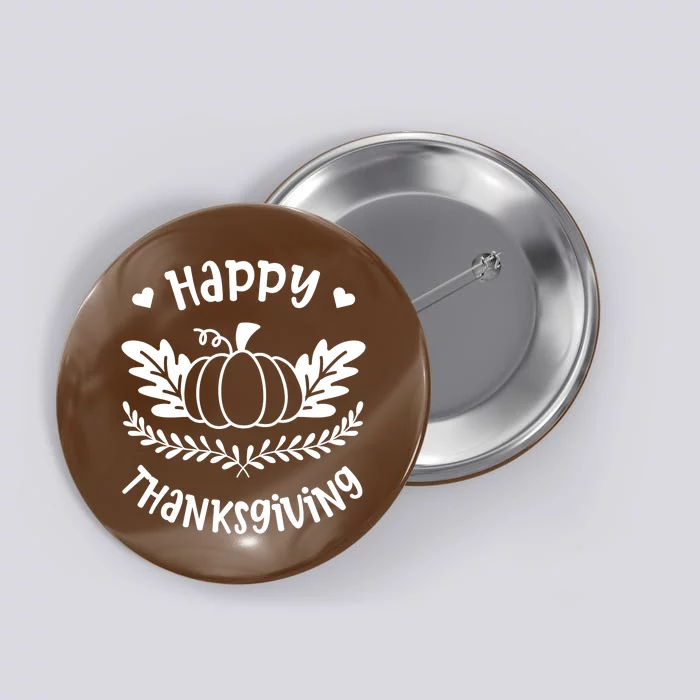 Happy Thanksgiving Pumpkin Cute Button