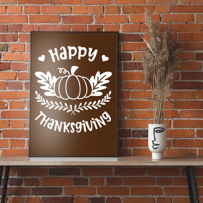 Happy Thanksgiving Pumpkin Cute Poster