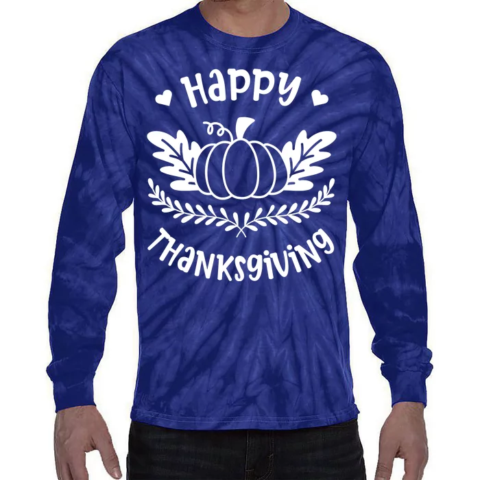 Happy Thanksgiving Pumpkin Cute Tie-Dye Long Sleeve Shirt