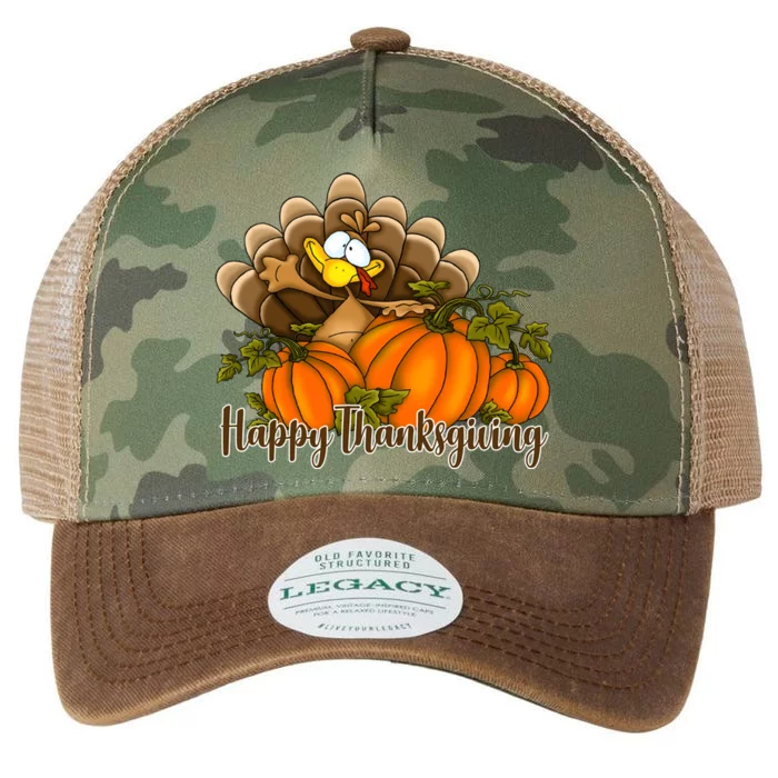 Happy Thanksgiving Pumpkins Fall Autumn Cute Turkey Legacy Tie Dye Trucker Hat