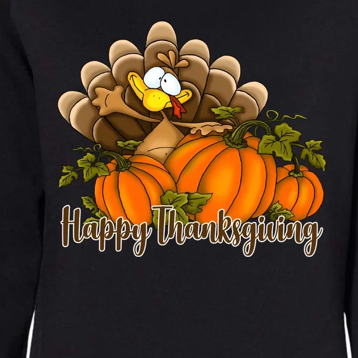 Happy Thanksgiving Pumpkins Fall Autumn Cute Turkey Womens California Wash Sweatshirt