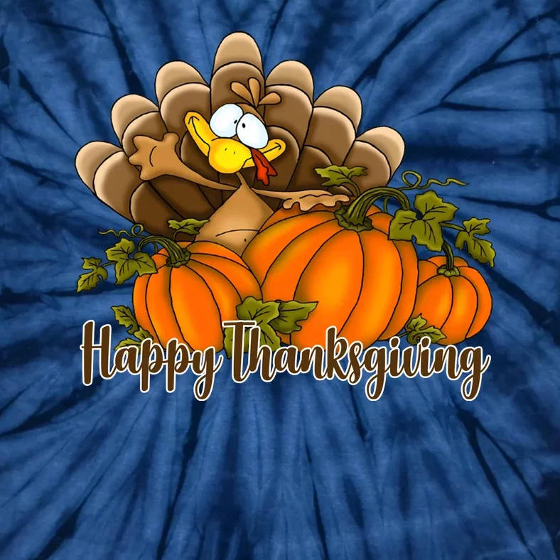 Happy Thanksgiving Pumpkins Fall Autumn Cute Turkey Tie-Dye T-Shirt