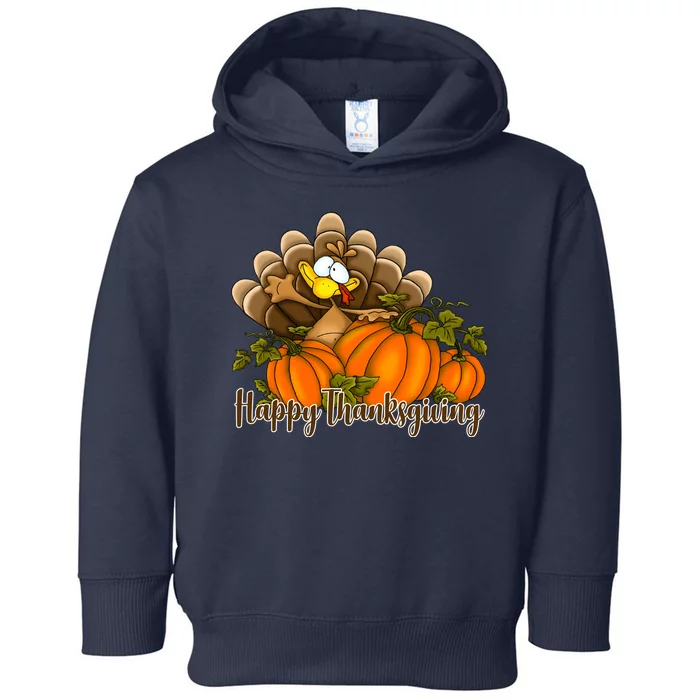 Happy Thanksgiving Pumpkins Fall Autumn Cute Turkey Toddler Hoodie