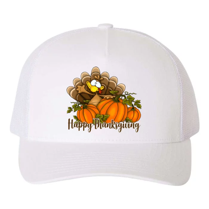 Happy Thanksgiving Pumpkins Fall Autumn Cute Turkey Yupoong Adult 5-Panel Trucker Hat