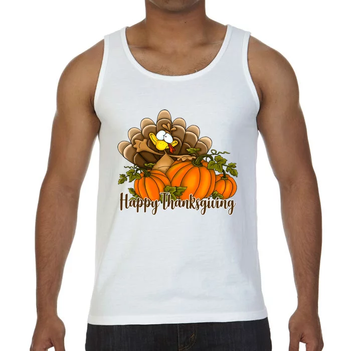 Happy Thanksgiving Pumpkins Fall Autumn Cute Turkey Comfort Colors® Tank Top