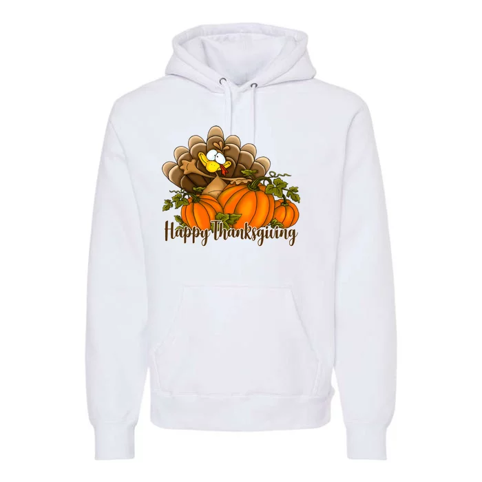 Happy Thanksgiving Pumpkins Fall Autumn Cute Turkey Premium Hoodie