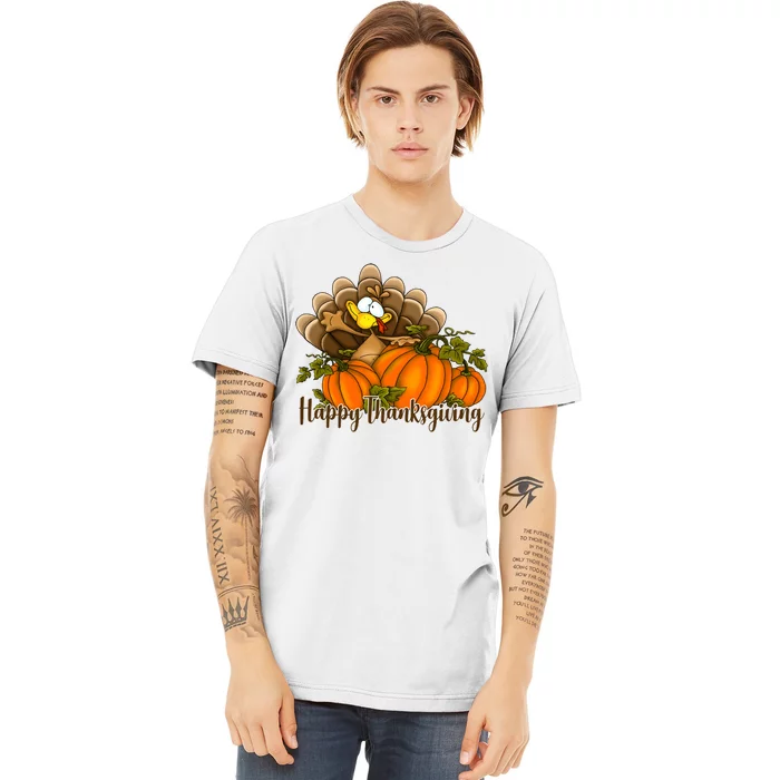 Happy Thanksgiving Pumpkins Fall Autumn Cute Turkey Premium T-Shirt