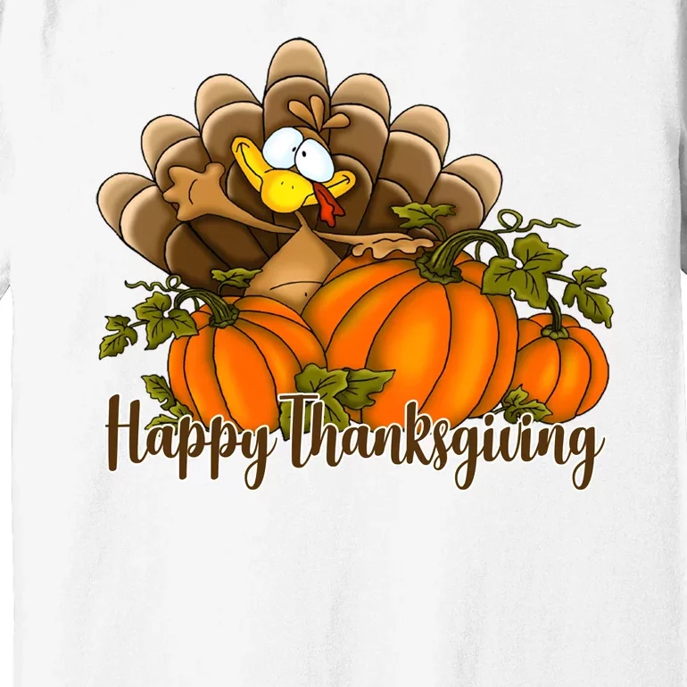 Happy Thanksgiving Pumpkins Fall Autumn Cute Turkey Premium T-Shirt