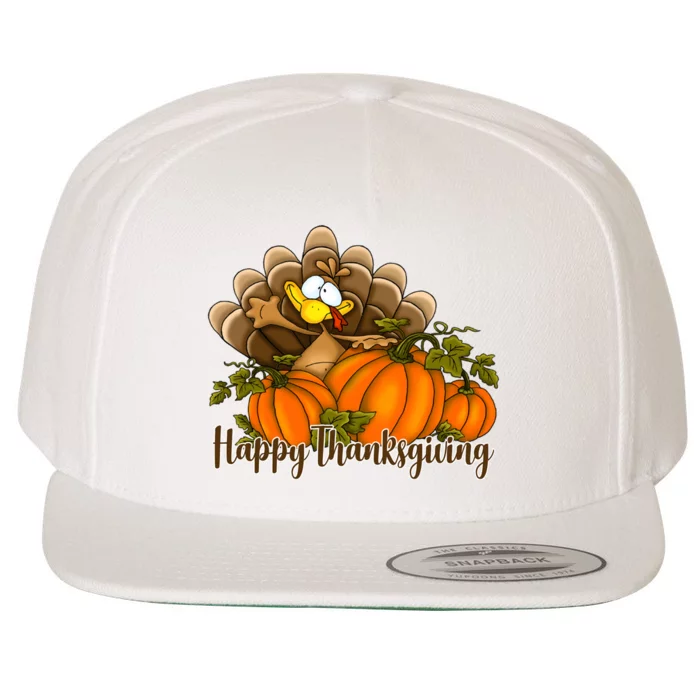 Happy Thanksgiving Pumpkins Fall Autumn Cute Turkey Wool Snapback Cap