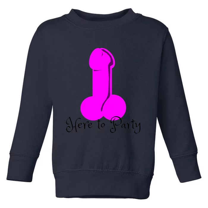 Here To Party Dick Dirty Funny Adult Sex Joke Gift Idea Toddler Sweatshirt