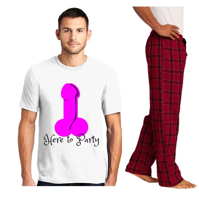 Here To Party Dick Dirty Funny Adult Sex Joke Gift Idea Pajama Set