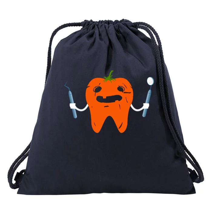 Halloween Tooth Pumpkin Scary Dental Job Dentistry Lover Cute Gift Drawstring Bag