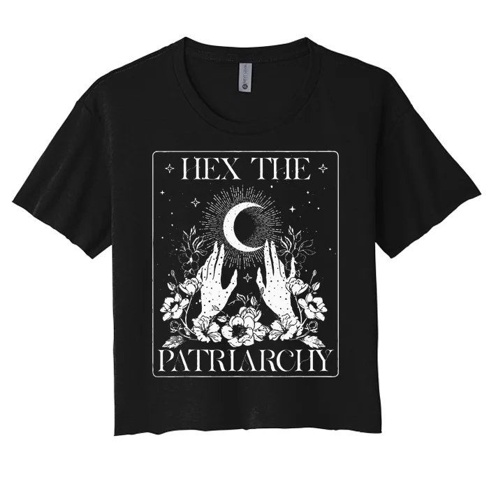 Hex The Patriarchy Halloween Feminist Witch Women's Crop Top Tee