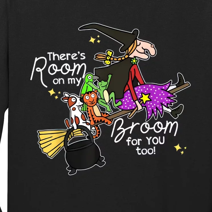 Halloween ThereS Room On My Broom For You Too Teacher Tall Long Sleeve T-Shirt