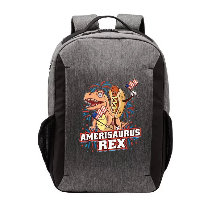 Hotdog T Rex Dinosaur 4th Of July Amerisaurus Funny Gifts Vector Backpack