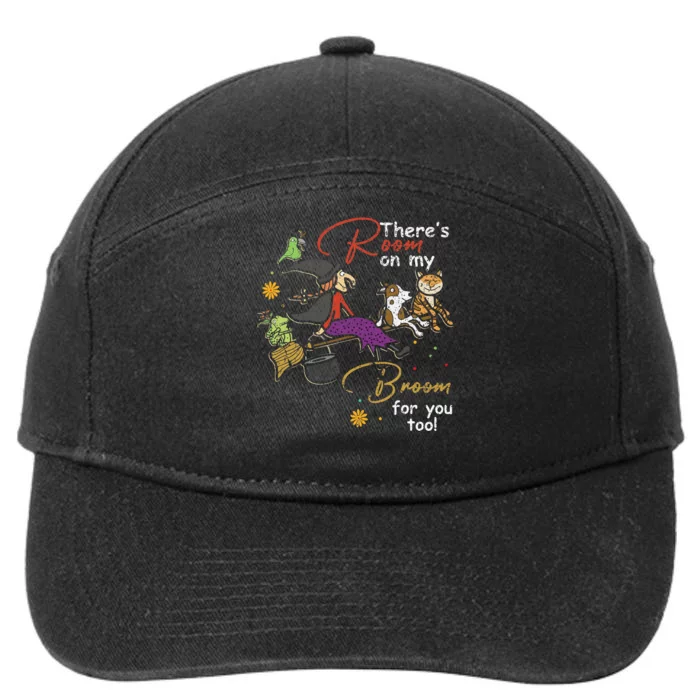 Halloween ThereS Room On My Broom For You Too Teacher Design 7-Panel Snapback Hat