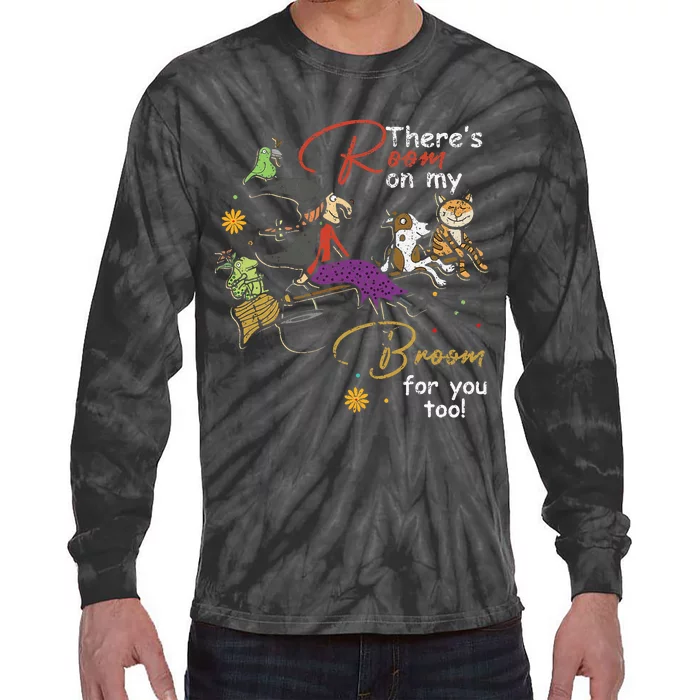 Halloween ThereS Room On My Broom For You Too Teacher Design Tie-Dye Long Sleeve Shirt