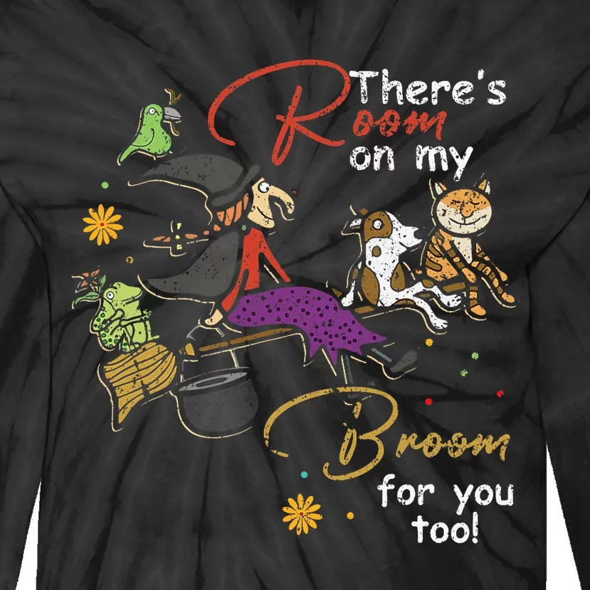 Halloween ThereS Room On My Broom For You Too Teacher Design Tie-Dye Long Sleeve Shirt