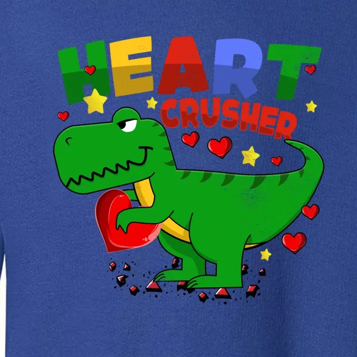 Heart T Rex Crusher Dinosaur Valentines Day Gift Toddler Sweatshirt