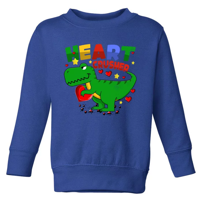 Heart T Rex Crusher Dinosaur Valentines Day Gift Toddler Sweatshirt