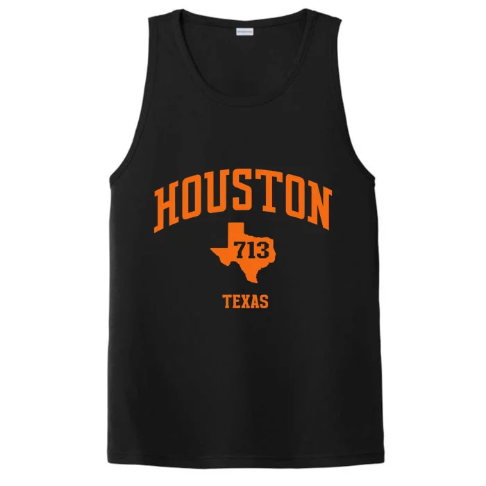 Houston Texas Retro Vintage 713 Htown Performance Tank