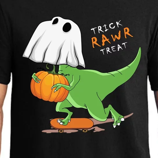 Halloween T Rex Dinosaur Ghost Trick Rawr Treat Great Gift Pajama Set