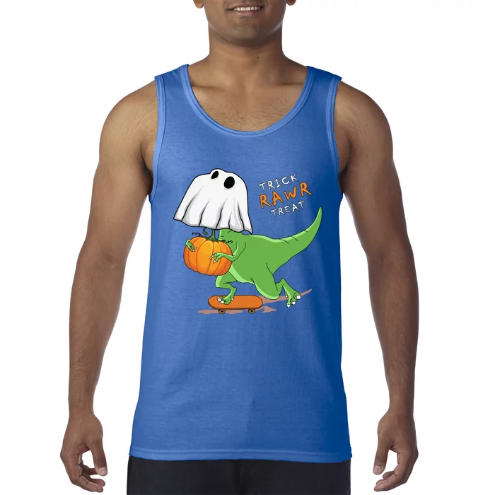 Halloween T Rex Dinosaur Ghost Trick Rawr Treat Great Gift Tank Top