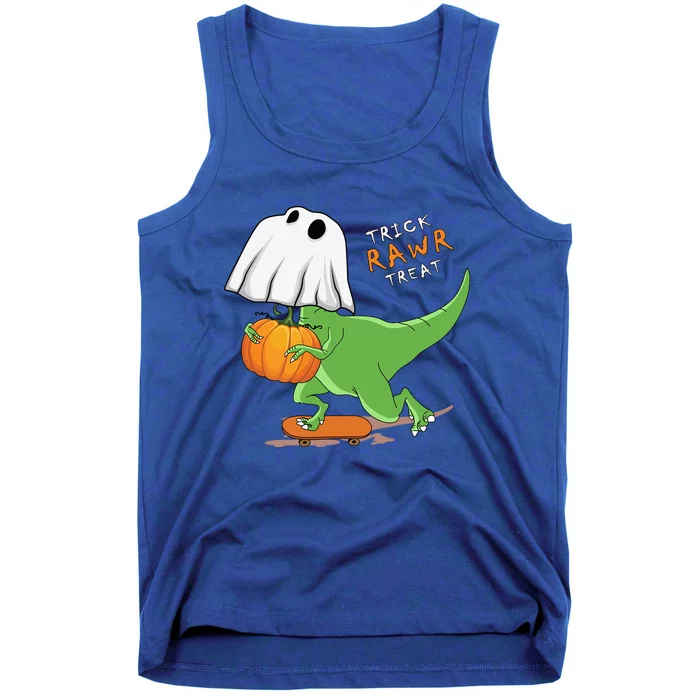 Halloween T Rex Dinosaur Ghost Trick Rawr Treat Great Gift Tank Top