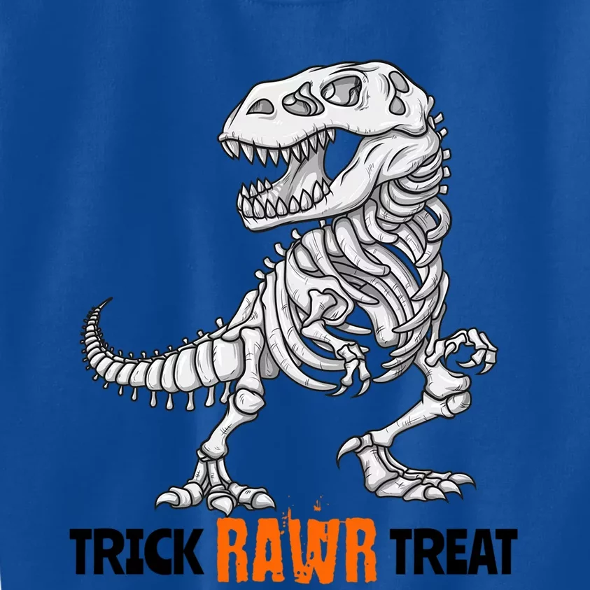 Halloween T Rex Dinosaur Skeleton Trick Rawr Treat Fun Cute Gift Kids Sweatshirt