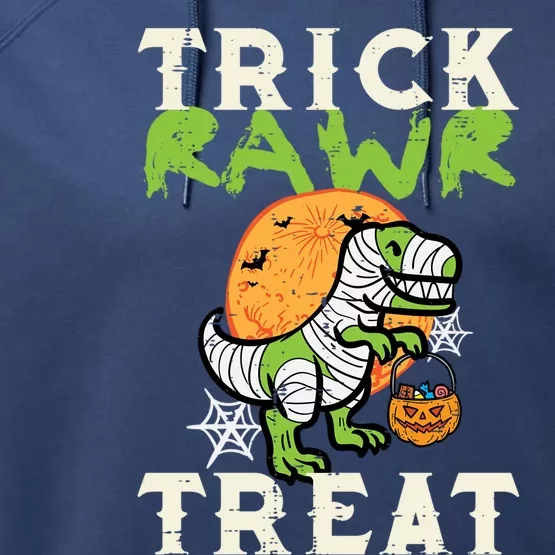 Halloween Trick Rawr Treat Dino Trex Costume Cool Gift Performance Fleece Hoodie