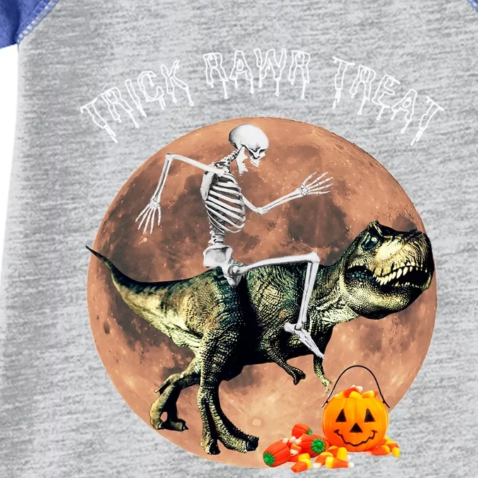 Halloween Trick Rawr Treat TRex Skeleton Candy Pumpkin Gift Infant Baby Jersey Bodysuit