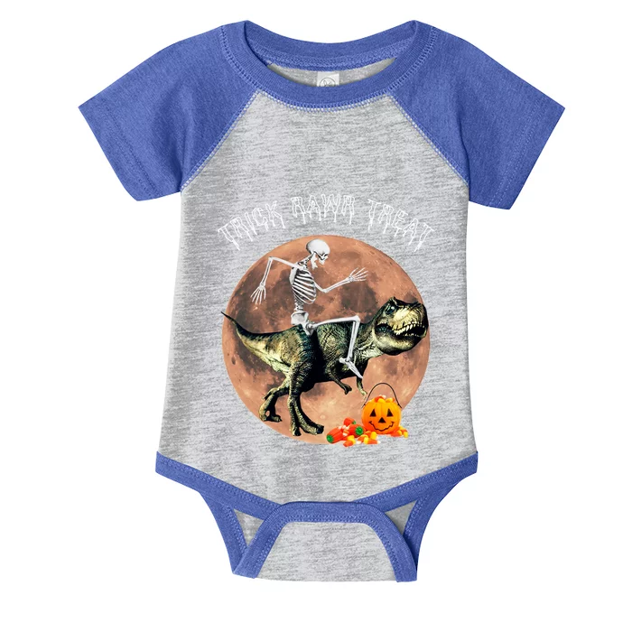 Halloween Trick Rawr Treat TRex Skeleton Candy Pumpkin Gift Infant Baby Jersey Bodysuit