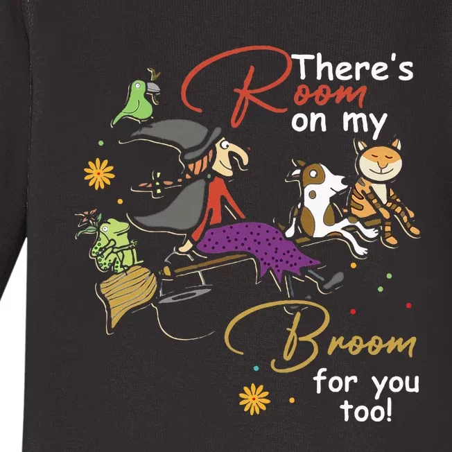 Halloween ThereS Room On My Broom For You Too Teacher Baby Long Sleeve Bodysuit