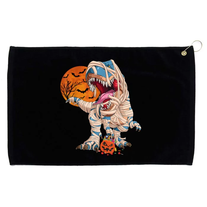 Halloween T Rex For Boy Dinosaur T Rex Mummy Pumpkin Grommeted Golf Towel