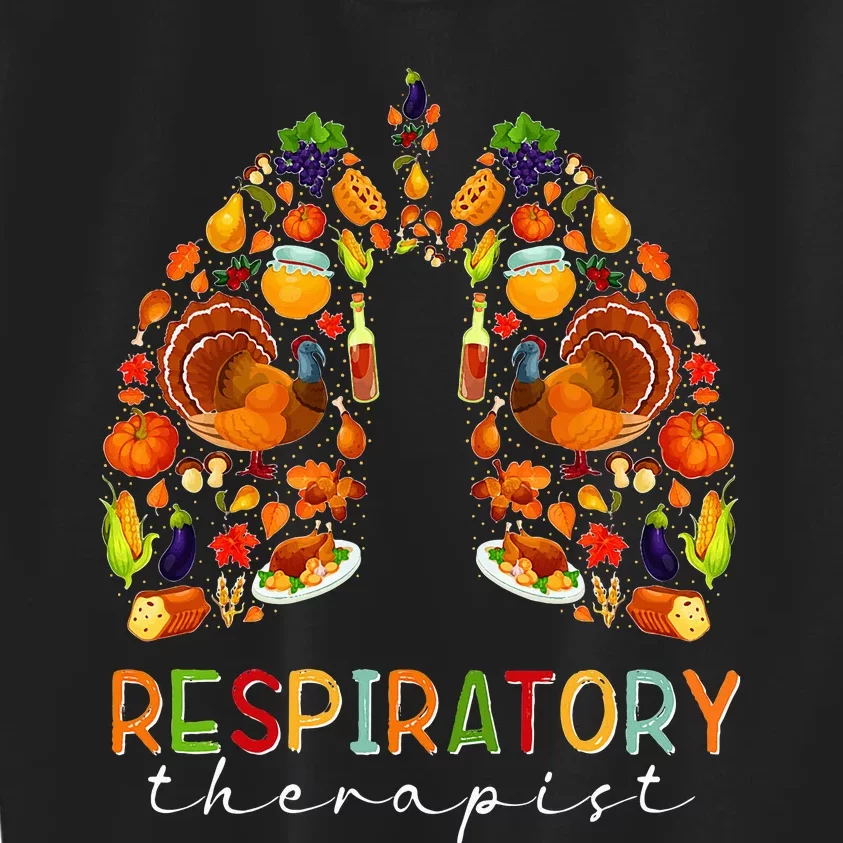 Happy Thanksgiving Respiratory Therapist Turkey Pumpkin Kids Sweatshirt