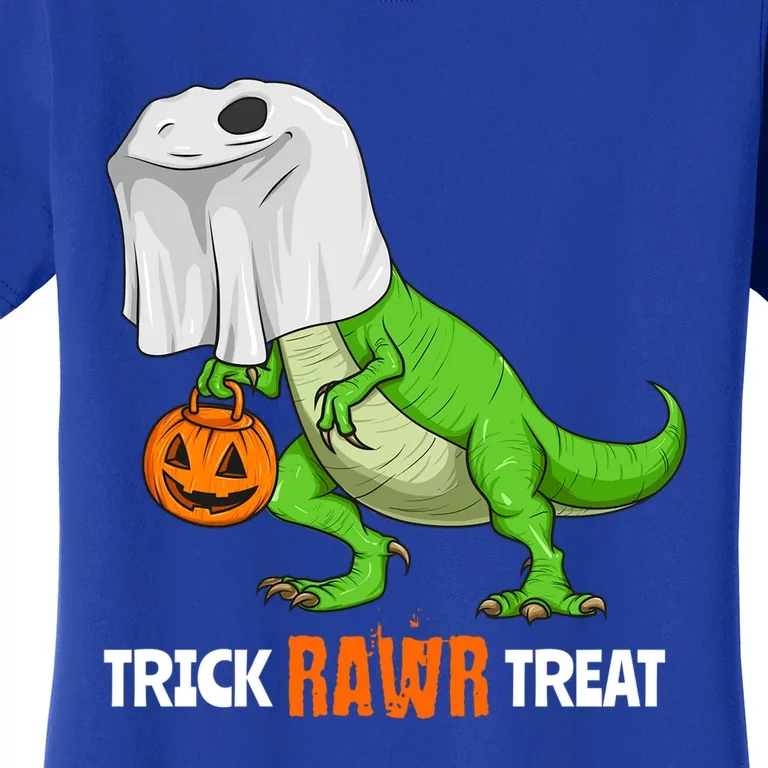 Halloween T Rex Dinosaur Ghost Trick Rawr Treat Funny Cute Cool Gift Women's T-Shirt