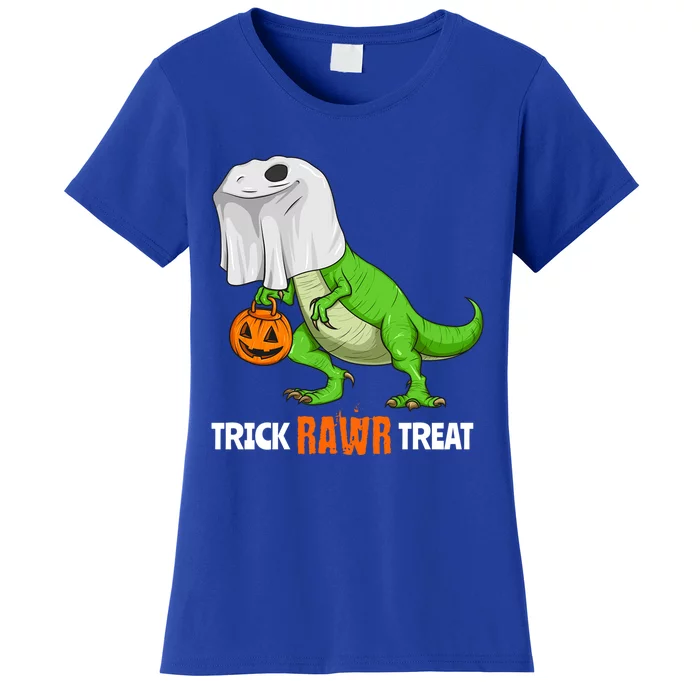 Halloween T Rex Dinosaur Ghost Trick Rawr Treat Funny Cute Cool Gift Women's T-Shirt