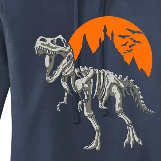 Halloween T Rex Dinosaur Skeleton Gift Cool Gift Women's Pullover Hoodie