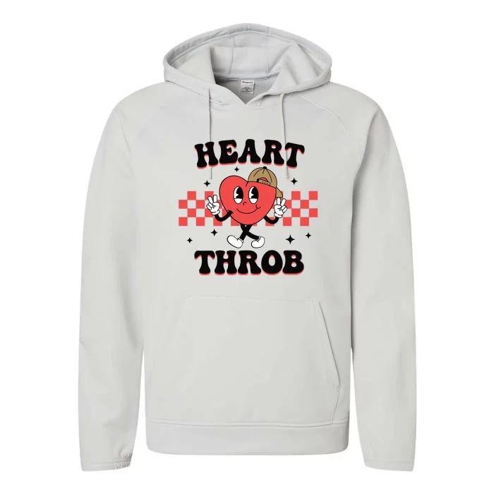 Heart Throb Retro Valentine Performance Fleece Hoodie