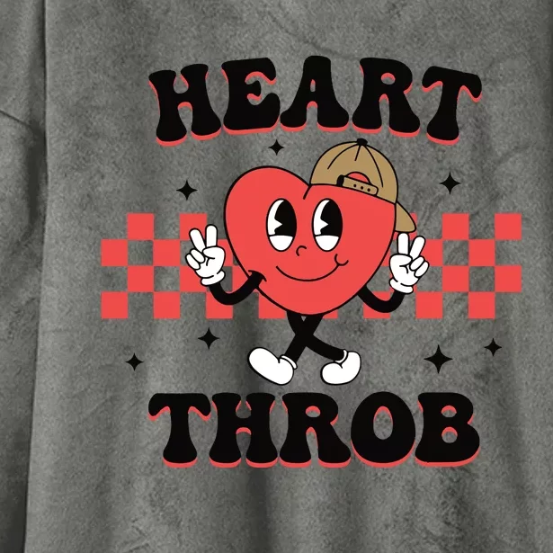 Heart Throb Retro Valentine Hooded Wearable Blanket