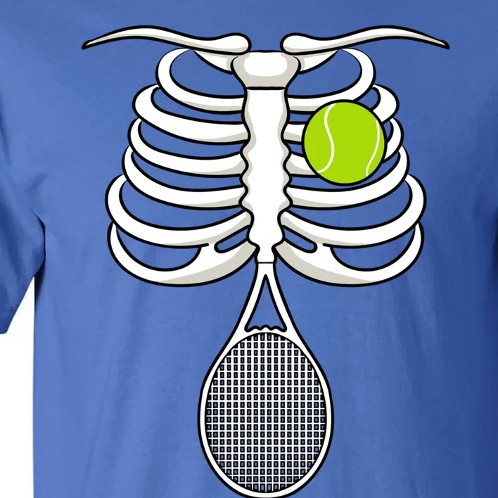 Halloween Tennis Racket Ball Game Sport Skeleton Cool Gift Tall T-Shirt