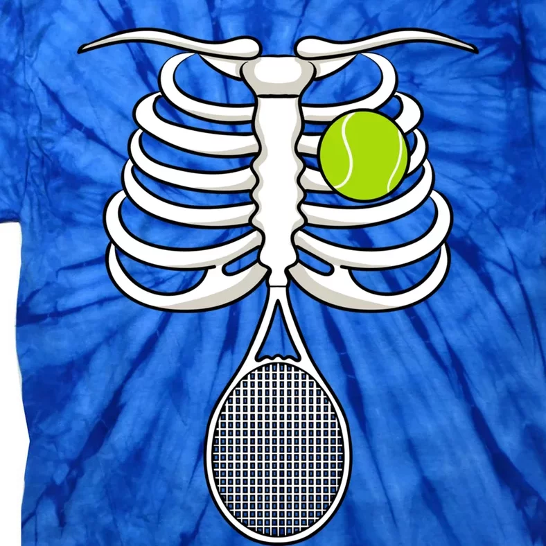 Halloween Tennis Racket Ball Game Sport Skeleton Cool Gift Tie-Dye T-Shirt