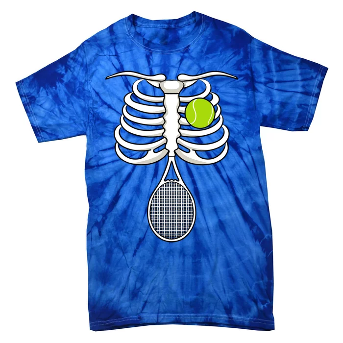 Halloween Tennis Racket Ball Game Sport Skeleton Cool Gift Tie-Dye T-Shirt